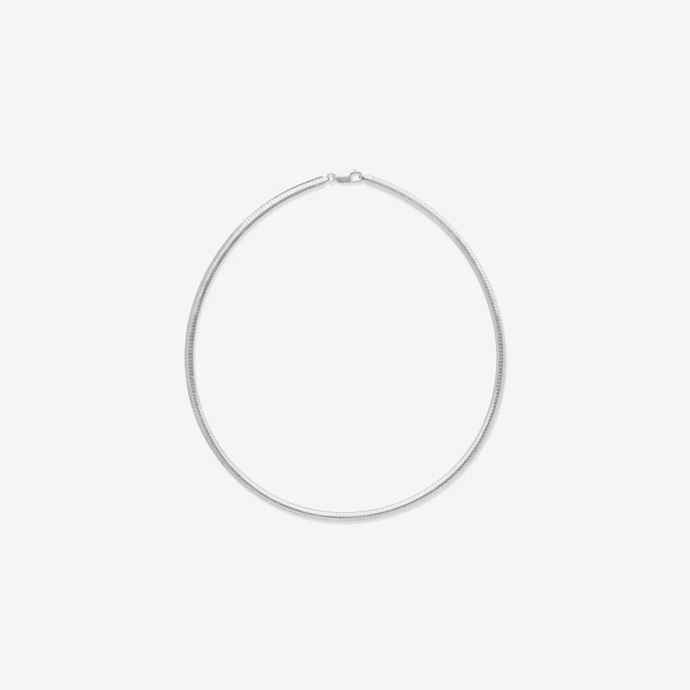 MEGA Omega 4mm Necklace in Sterling Vermeil Silver 16" New Womens